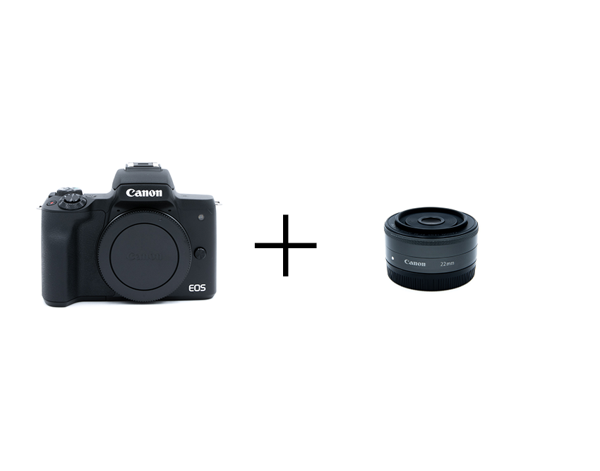 Canon 小型ミラーレス＆単焦点レンズセット EOS Kiss M ボディ [ブラック] + EF-M22mm F2 STM