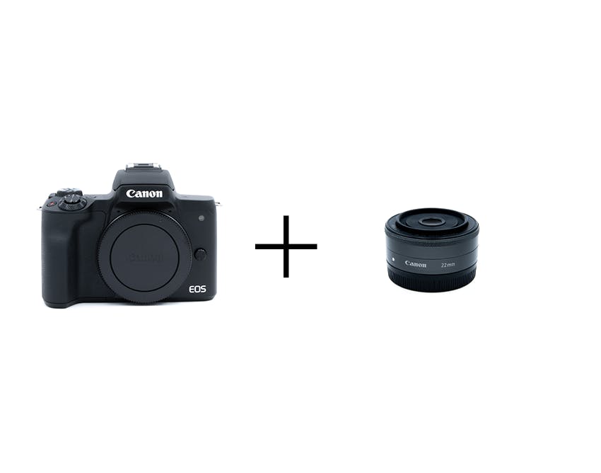Canon 小型ミラーレス＆単焦点レンズセット EOS Kiss M ボディ [ブラック] + EF-M22mm F2 STM