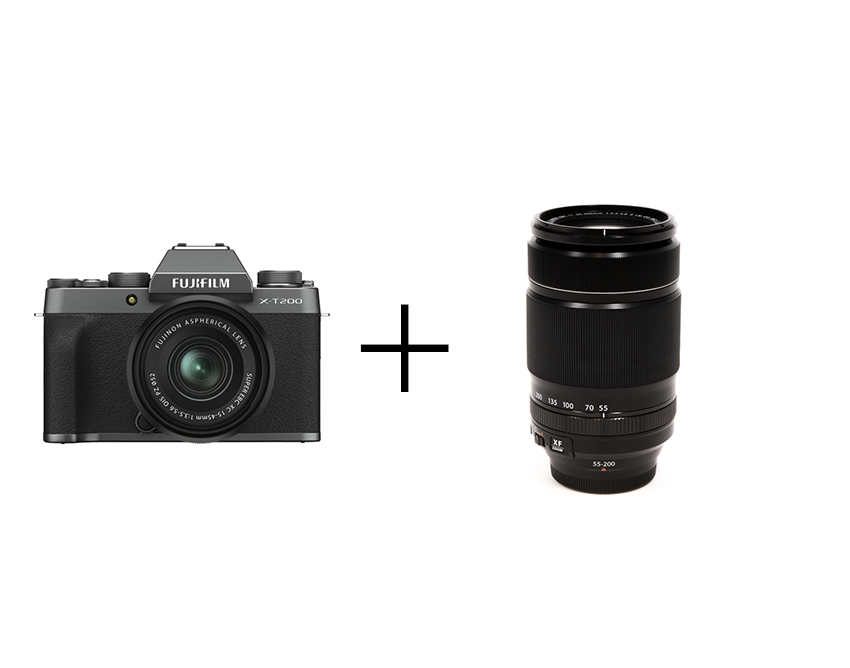 FUJIFILM 旅行にオススメのダブルズームレンズセット X-T200 レンズキット [ダークシルバー] + XF55-200mmF3.5-4.8