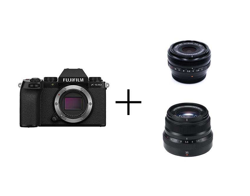 FUJIFILM 小型ミラーレス＆単焦点レンズ2本セット X-S10 + XF18mmF2 R + XF35mmF2 R WR [ブラック]