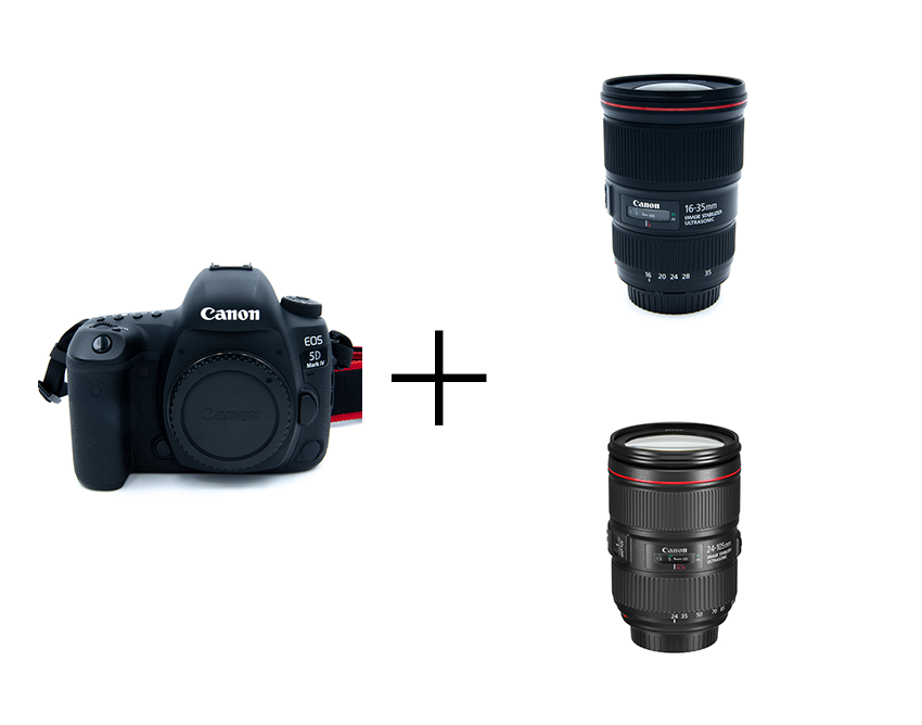Canon 万能フルサイズ一眼レフ & F4通しダブルズームセット(広角+万能ズーム) EOS 5D Mark IV +EF16-35mm F4L IS USM + EF24-105mm F4L IS II USM