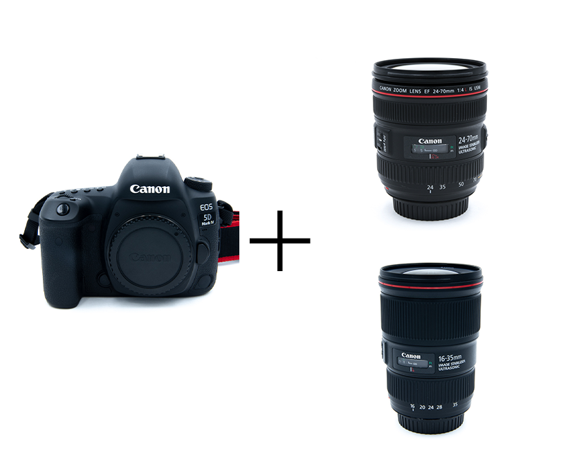 Canon 万能フルサイズ一眼レフ & F4通しダブルズームセット(広角+標準) EOS 5D Mark IV + EF16-35mm F4L IS USM + EF24-70mm F4L IS USM
