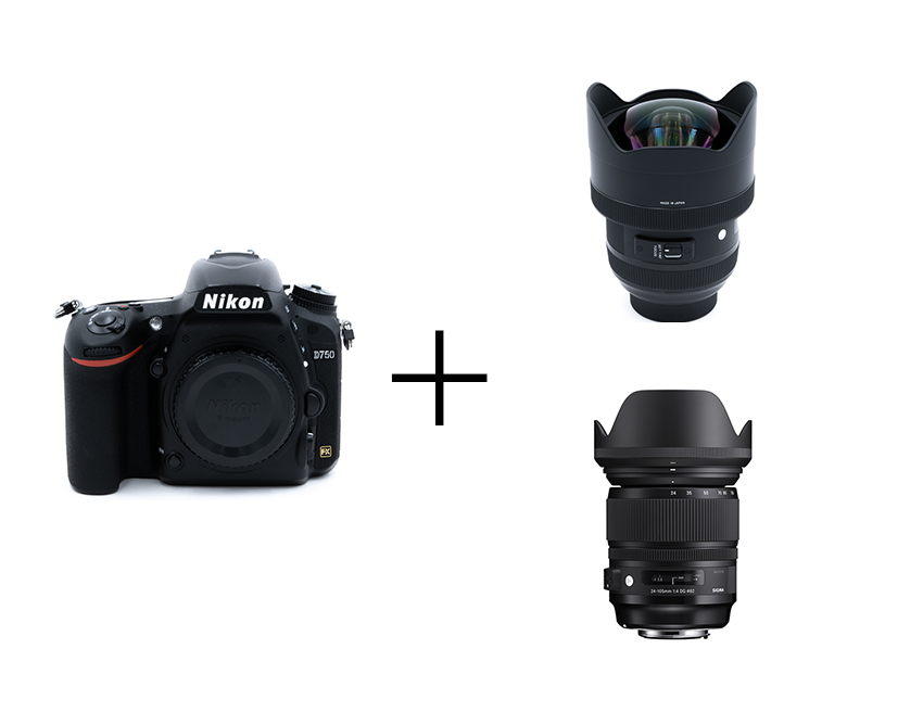 Nikon 軽快フルサイズ一眼レフ & F4通しダブルズームセット(広角+万能ズーム) D750 + 12-24mm F4 DG HSM + 24-105mm F4 DG OS HSM
