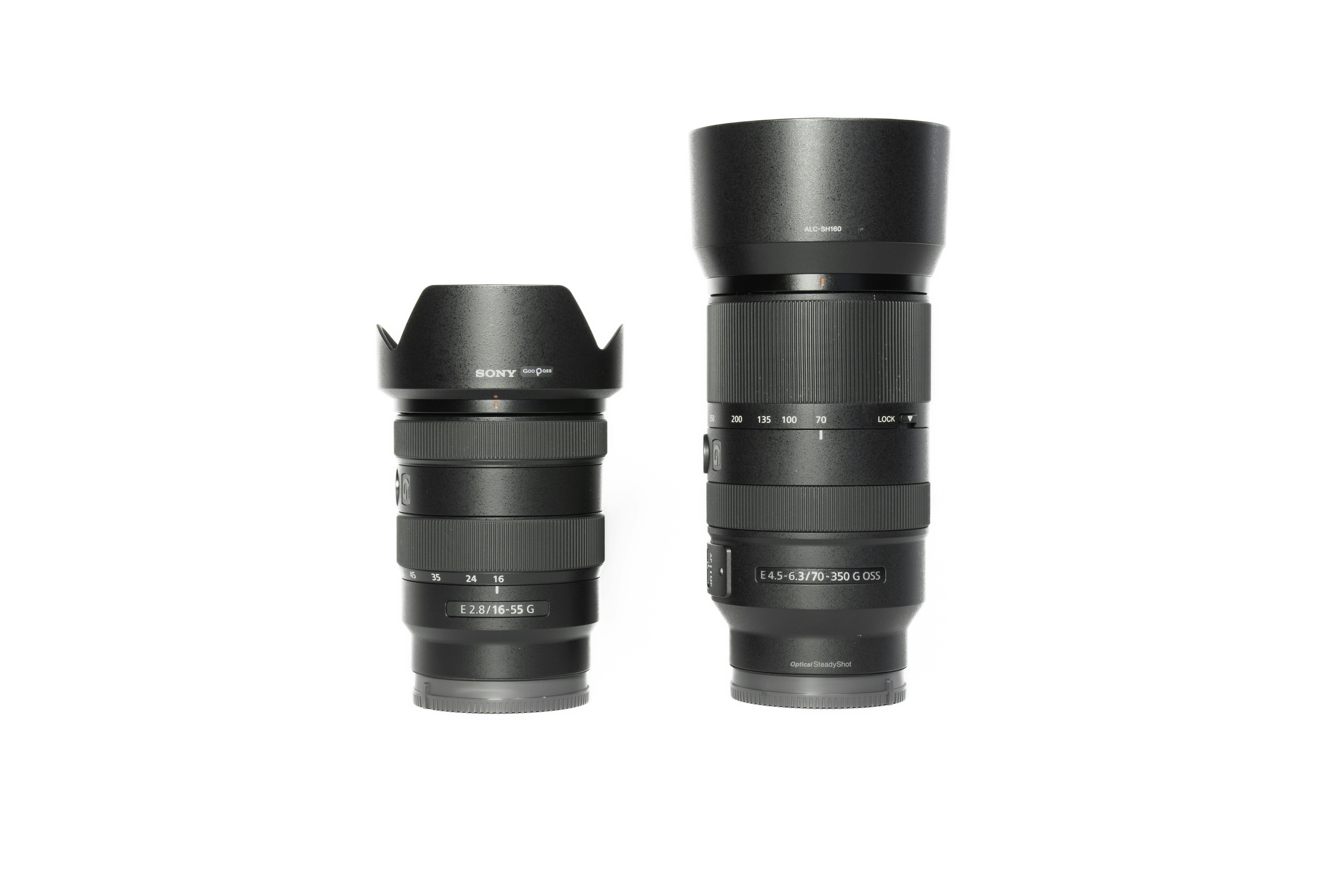 SONY APS-Cだからコンパクト！Gレンズ2本セット E 16-55mm F2.8 G + E 70-350mm F4.5-6.3 G