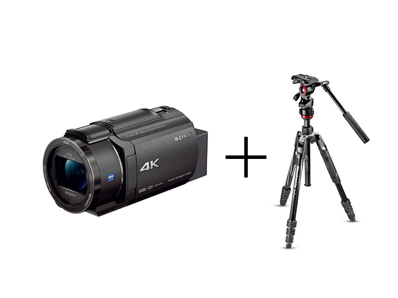 本格ビデオカメラ＆三脚セット SONY FDR-AX45 (B) [ブラック]+ befree live アルミニウム L 三脚ビデオ雲台キット