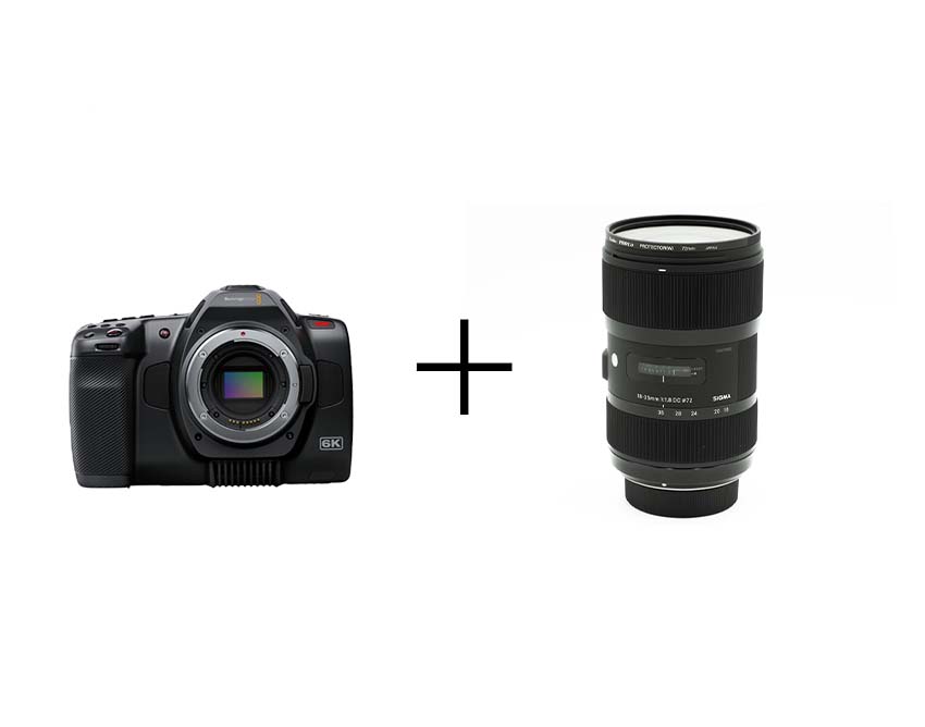 シネマ品質映像制作セット 6Kシネマカメラ＆SIGMA標準ズームレンズ BMPCC6K Pro + 18-35mm F1.8 DC HSM [キヤノン用]