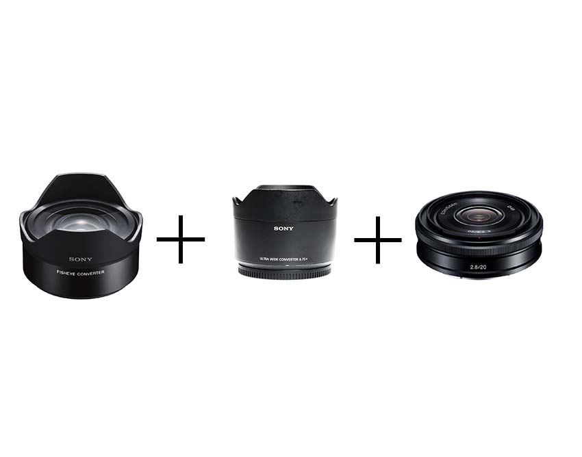 SONY E 20mm F2.8 & コンバーターレンズセット(ウルトラワイド + フィッシュアイ) E 20mm F2.8 SEL20F28 + VCL-ECU2 [ブラック] + VCL-ECF2 [ブラック]