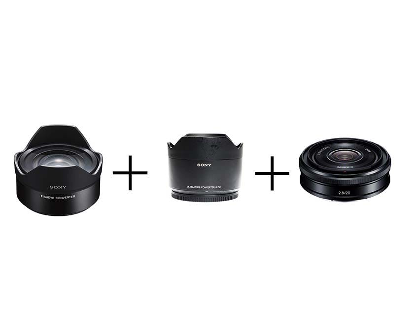 SONY E 20mm F2.8 & コンバーターレンズセット(ウルトラワイド + フィッシュアイ) E 20mm F2.8 SEL20F28 + VCL-ECU2 [ブラック] + VCL-ECF2 [ブラック]