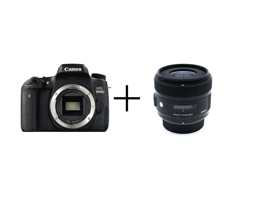 Canon お手軽一眼レフ & ボケる標準単焦点セット EOS 8000D + 30mm F1.4 DC HSM [キヤノン用]