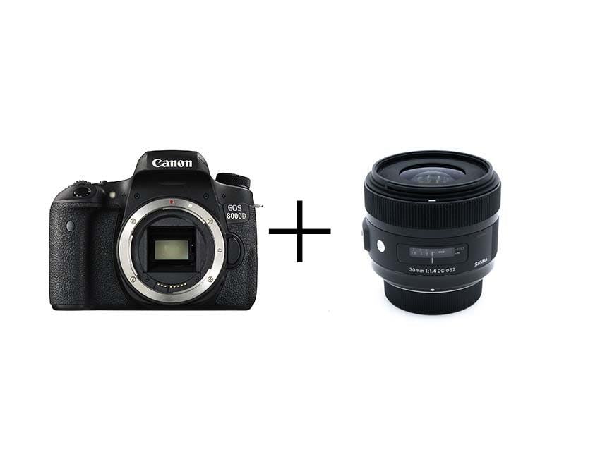 Canon お手軽一眼レフ & ボケる標準単焦点セット EOS 8000D + 30mm F1.4 DC HSM [キヤノン用]