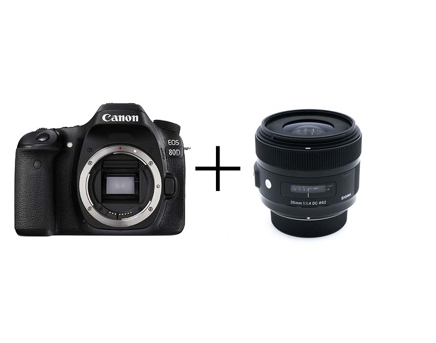 Canon お手軽一眼レフ & ボケる標準単焦点セット EOS 80D + 30mm F1.4 DC HSM [キヤノン用]