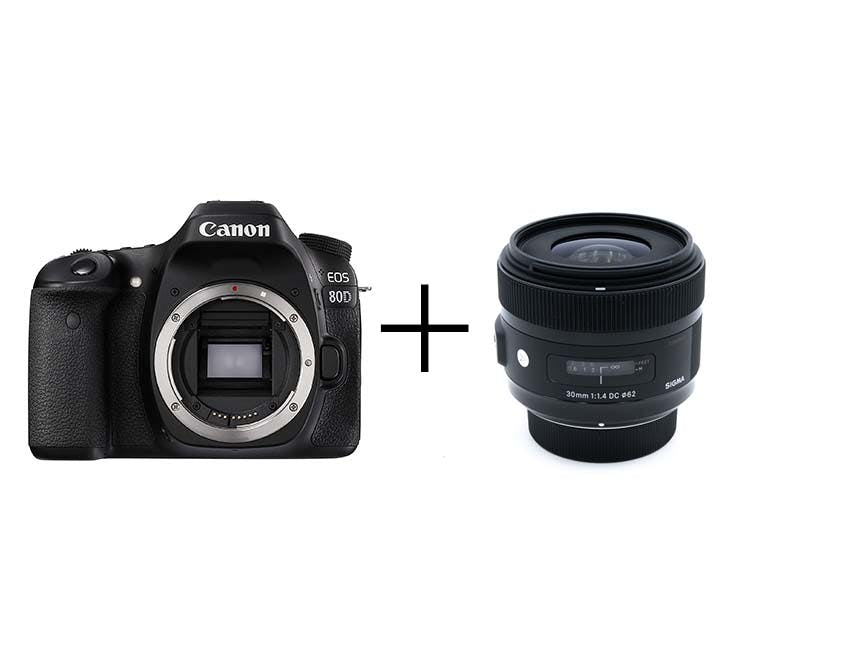 Canon お手軽一眼レフ & ボケる標準単焦点セット EOS 80D + 30mm F1.4 DC HSM [キヤノン用]