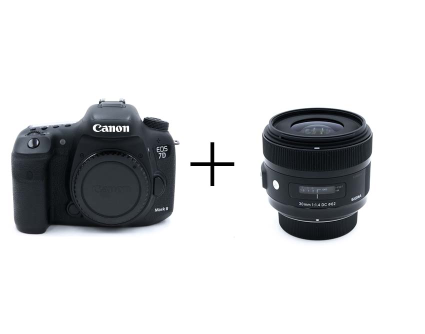 Canon 高速連写一眼レフ & ボケる標準単焦点セット EOS 7D Mark II + 30mm F1.4 DC HSM [キヤノン用]