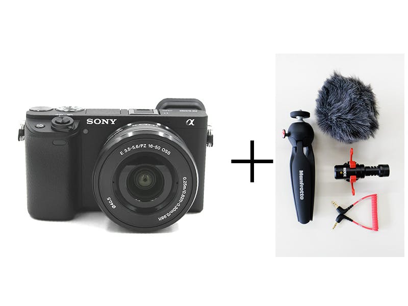 マイクとミニ三脚つき！youtube/Vlog入門キット α6400 ILCE-6400L パワーズームレンズキット + 動画制作アクセサリーセット
