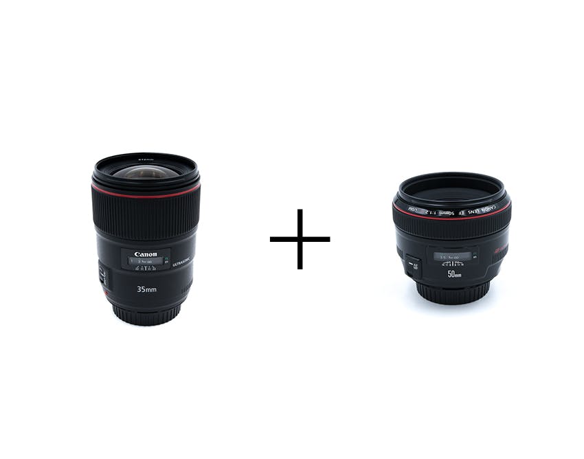 Canon 至極のボケ味！単焦点レンズ2本セット 35mm F1.4 + 50mm F1.2