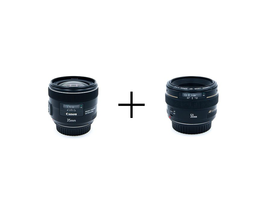 Canon コンパクトな単焦点レンズ2本セット 35mm F2 + 50mm F1.4