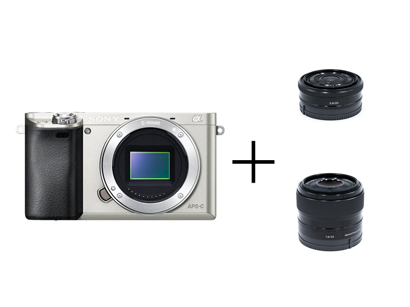 SONY カメラもレンズも軽量セット α6000 [シルバー] + E 35mm F1.8 + E 20mm F2.8