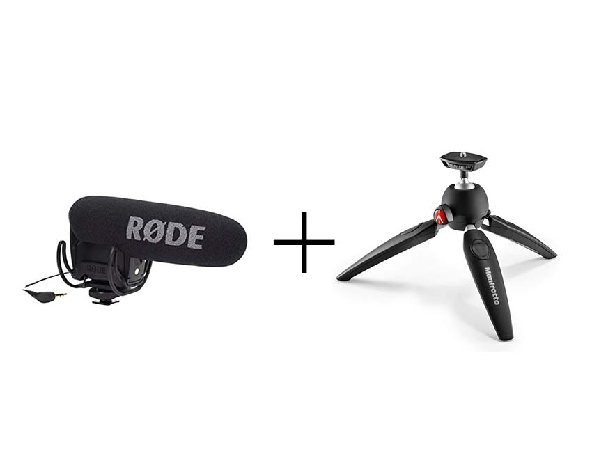 動画制作アクセサリーセット RODE VideoMic PRO + マンフロットPIXI EVO ミニ三脚
