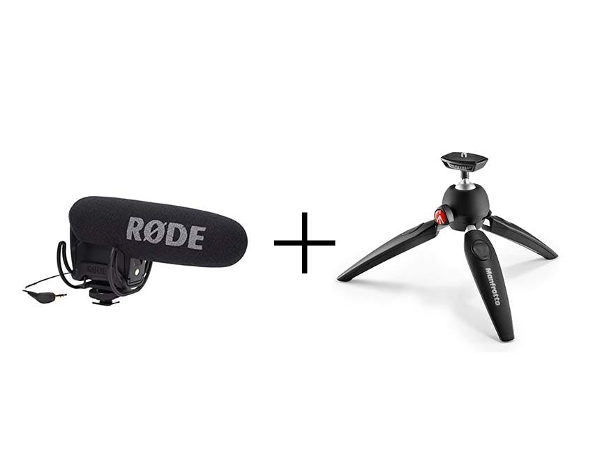 動画制作アクセサリーセット RODE VideoMic PRO + マンフロットPIXI EVO ミニ三脚