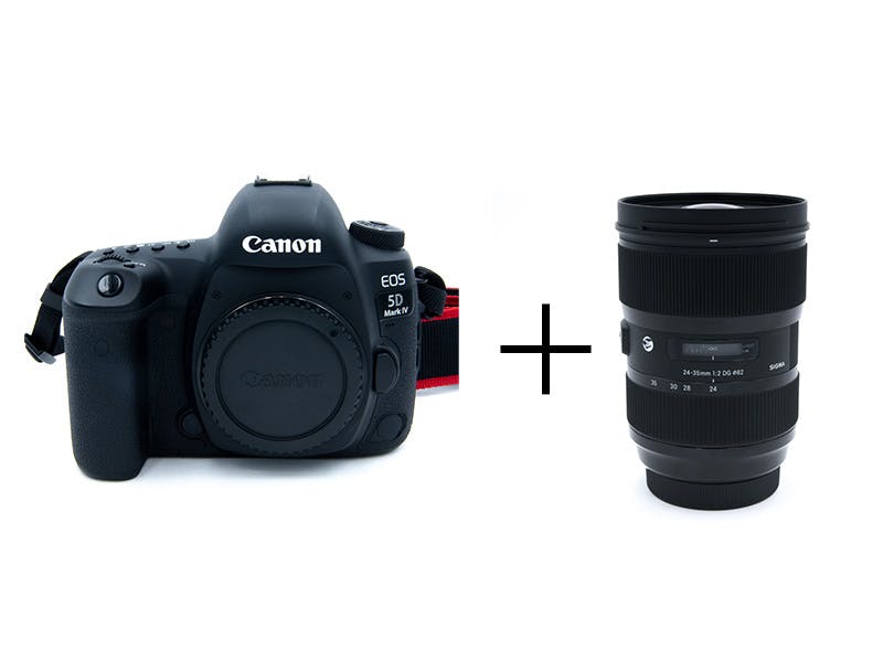Canon 万能フルサイズ一眼レフ＆大口径F2通しズームセット　EOS 5D Mark IV + 24-35mm F2 DG HSM