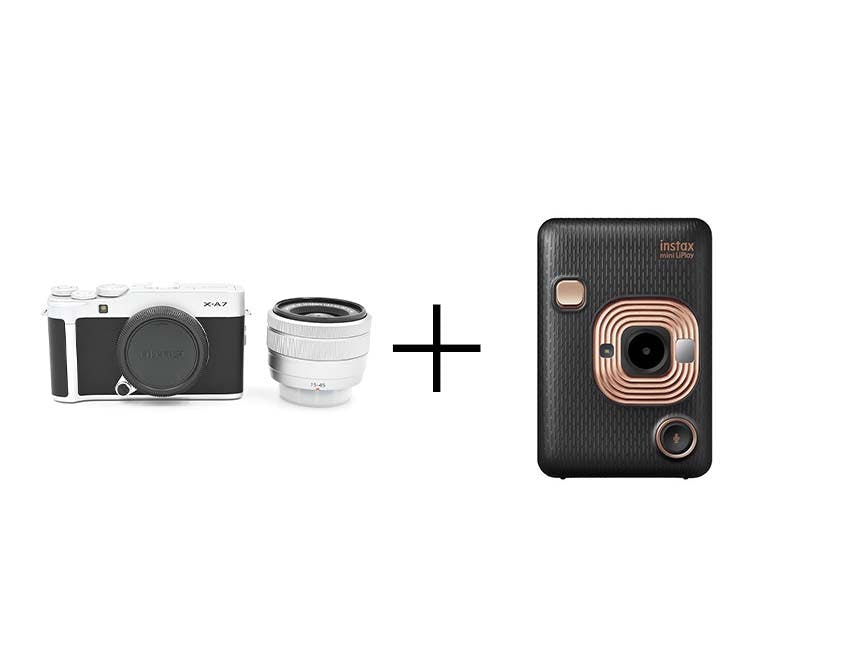 【親子カメラセット】FUJIFILM X-A7 レンズキット [シルバー] + instax mini LiPlay チェキ [エレガントブラック]