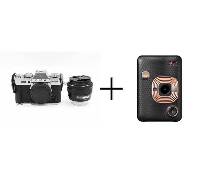 FUJIFILM チェキで思い出を楽しく残すカメラセット X-T30 15-45mmレンズキット [シルバー] + instax mini LiPlay チェキ [エレガントブラック]