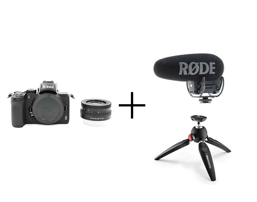 Nikon マイクとミニ三脚つき！youtube/Vlog撮影セットZ 50 16-50 VR レンズキット + 動画制作アクセサリーセット (VideoMic PRO + PIXI EVO)