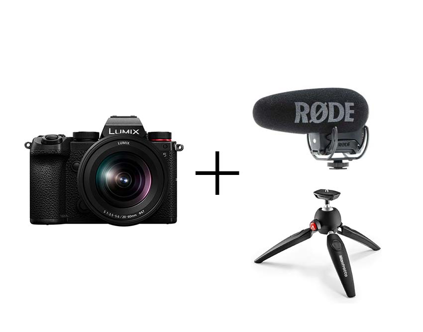Panasonic マイクとミニ三脚つき！youtube/Vlog撮影セットLUMIX S5 標準ズームキット+ 動画制作アクセサリーセット (VideoMic PRO + PIXI EVO)