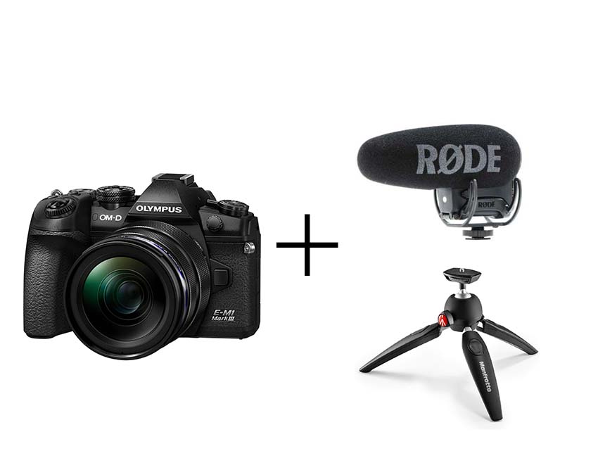 OLYMPUS マイクとミニ三脚つき！youtube/Vlog撮影セットOM-D E-M1 Mark III 12-40mm F2.8 PROキット + 動画制作アクセサリーセット (VideoMic PRO + PIXI EVO)