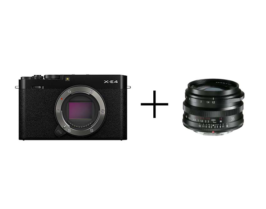 FUJIFILM オールドレンズ風な写りを楽しめるマニュアル単焦点レンズセット X-E4 [ブラック] + フォクトレンダー NOKTON 35mm F1.2