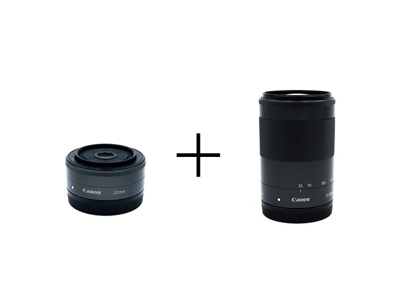 Canon ミラーレス単焦点×望遠レンズセット EF-M22mm F2 + EF-M 55-200mm [EOS M & EOS Kiss M シリーズ対応 キヤノンMマウント]